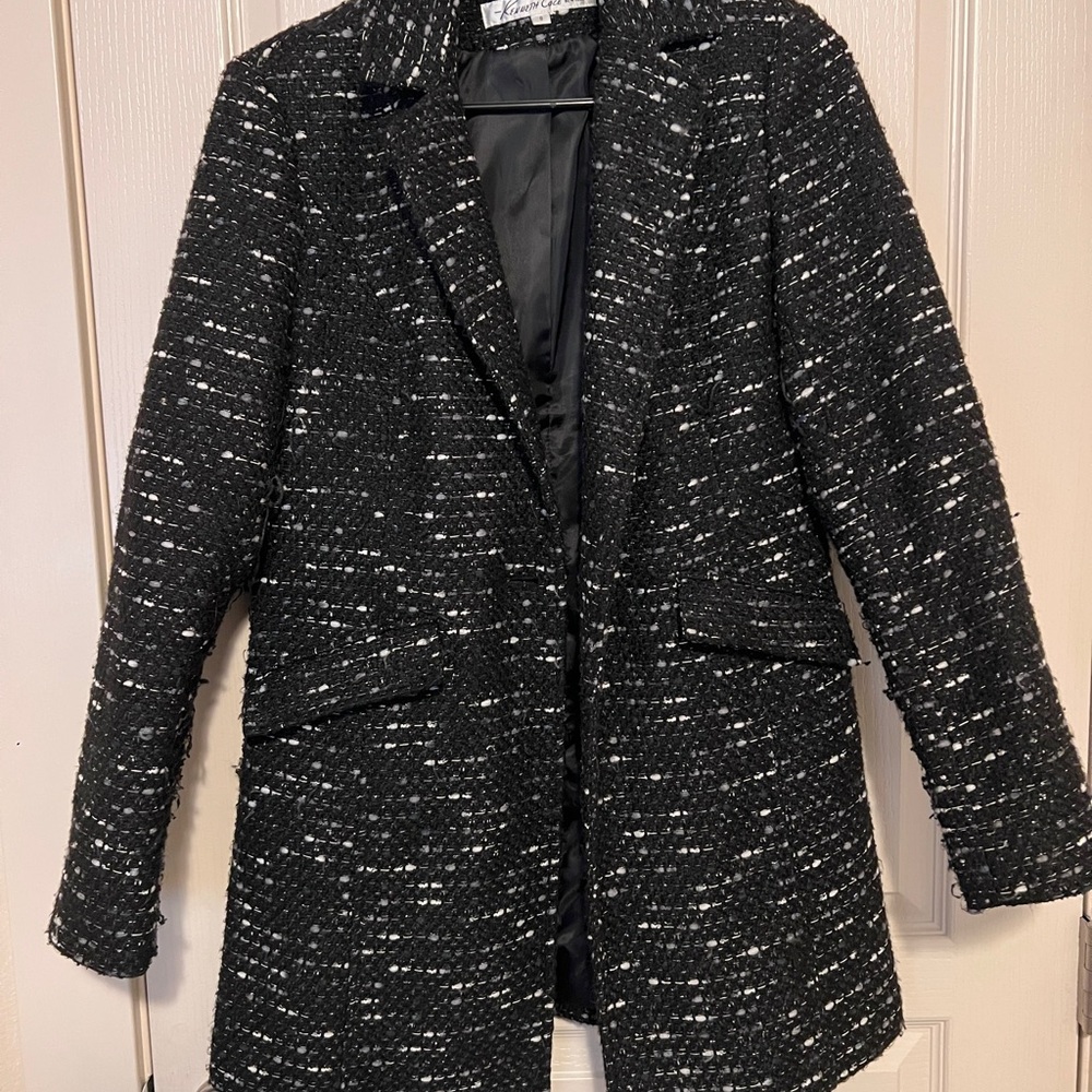 Kenneth Cole New York Black and White Tweed Blazer